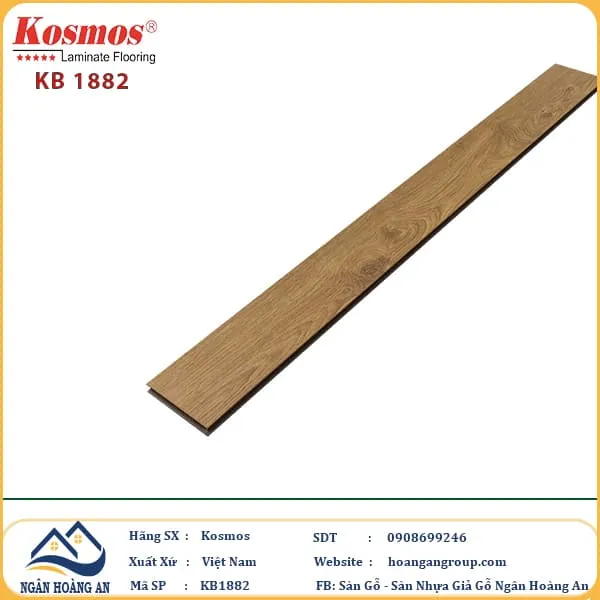 Sàn Gỗ Công Nghiệp KosMos Dày 12mm KB1882